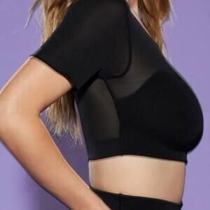 NWOT Yitti By Lizzo 'Mesh Me' Smoothing Midi Top Cropped With Built In Bra Small